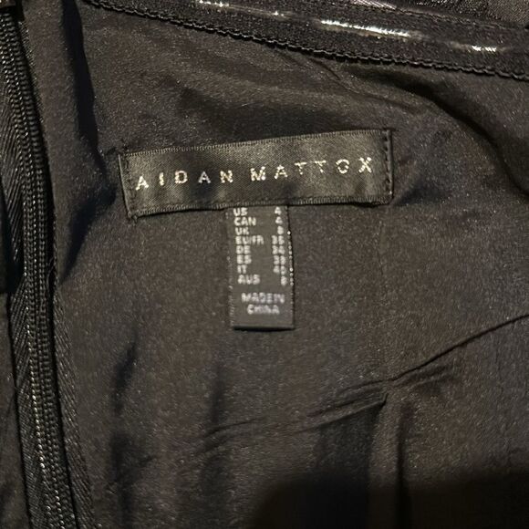 Aidan Mattox Black Jacquard Off Shoulder Dress size 4 NWT - Picture 7 of 11